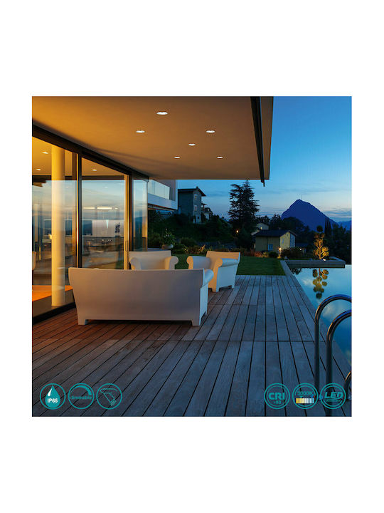 Trio Lighting Zagros Round Metallic Recessed Spot with Integrated LED and Warm White Light Silver 5x5cm. 1pcs