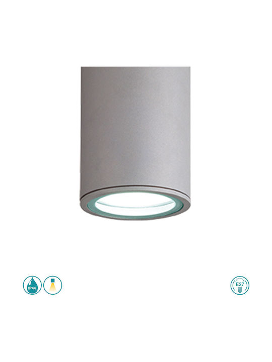 Viokef Paros Spot Deckenleuchte für den Außenbereich E27 in Gray Farbe 4053800
