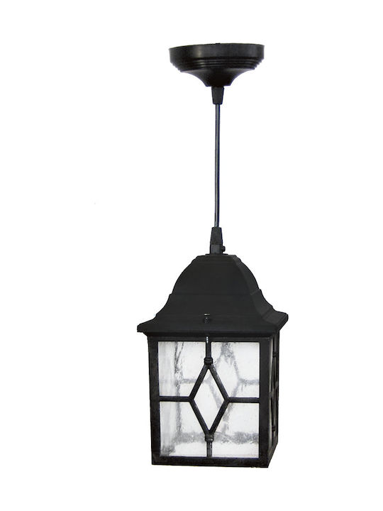 Heronia LP-710Κ Κρεμαστό Φωτιστικό Οροφής Εξωτερικού Χώρου E27 σε Μαύρο Χρώμα 11-0152