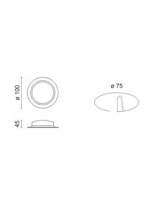 Spot Light Spot Deckenleuchte für den Außenbereich mit integriertem LED 7W 630lm mit natürlichem weißem Licht in Weiß Farbe 5466