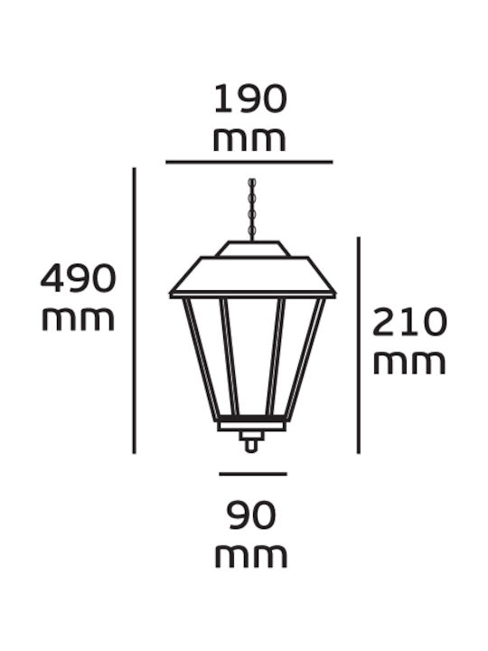 VK Lighting Outdoor Hanging Ceiling Light E27 in Silver Color 75169-153997