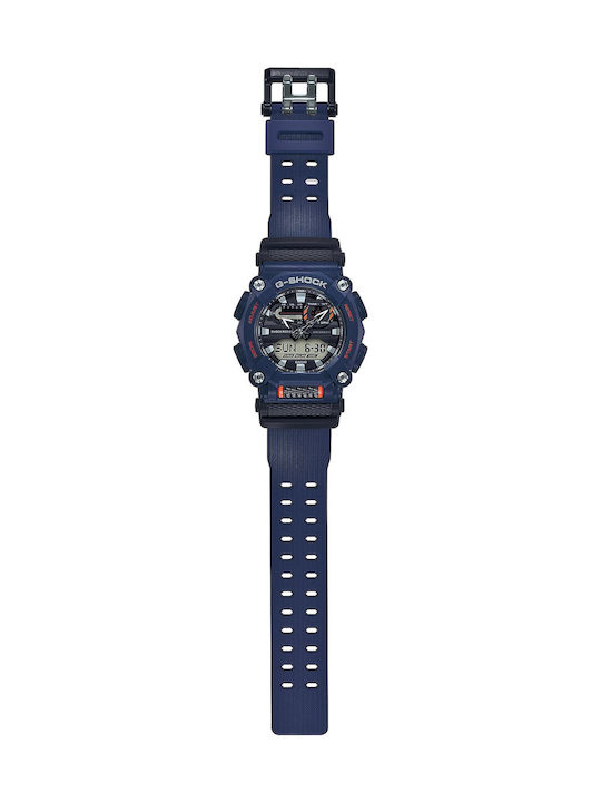 Casio G-shock Uhr Chronograph Batterie mit Blau Kautschukarmband
