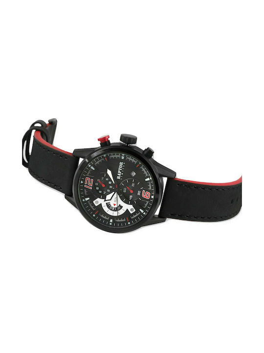 Raptor Uhr Batterie mit Schwarz Lederarmband RA20275-002