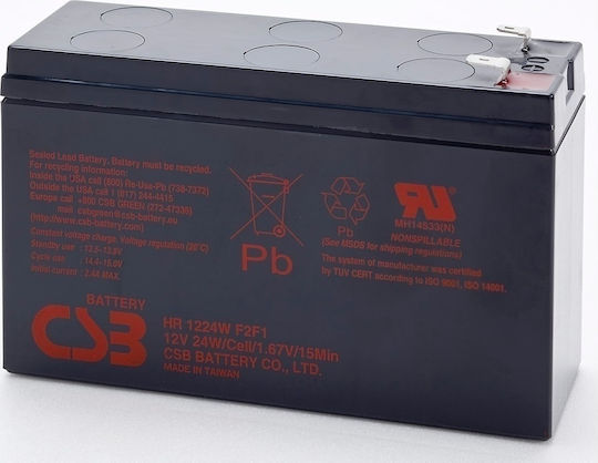 CSB HR1224W Μπαταρία UPS με Χωρητικότητα 6Ah και Τάση 12V 1τμχ
