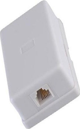 Eurolamp Telephone Socket With Frame Double And Sticker In White Colour 147-16051