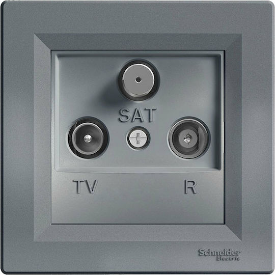 Schneider Electric Asfora TV, Satellite, and Radio Antenna Socket Terminal in Gray color EPH3500162