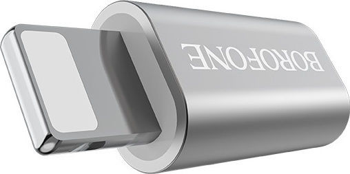 Borofone BV5 Convertor micro USB feminin în Lightning masculin Argintiu 1buc