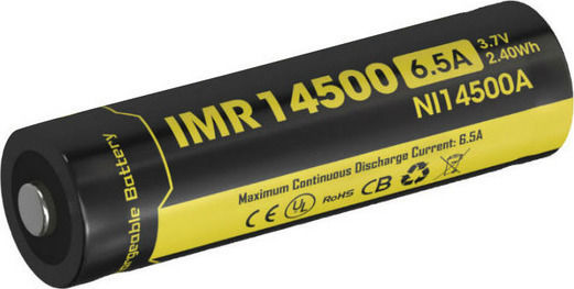NiteCore NI4500A Επαναφορτιζόμενη Μπαταρία 14500 Li-Mn 650mAh 3.7V 1τμχ