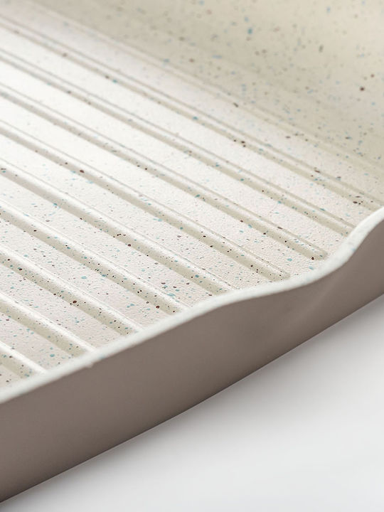 Luigi Ferrero Aluminum Grill Pan with Stone Coating Beige 28cm