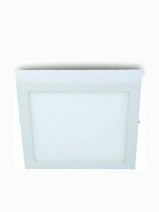 Spot Light Square Metallic Recessed Spot with Integrated LED and Natural White Light White 12x12cm.