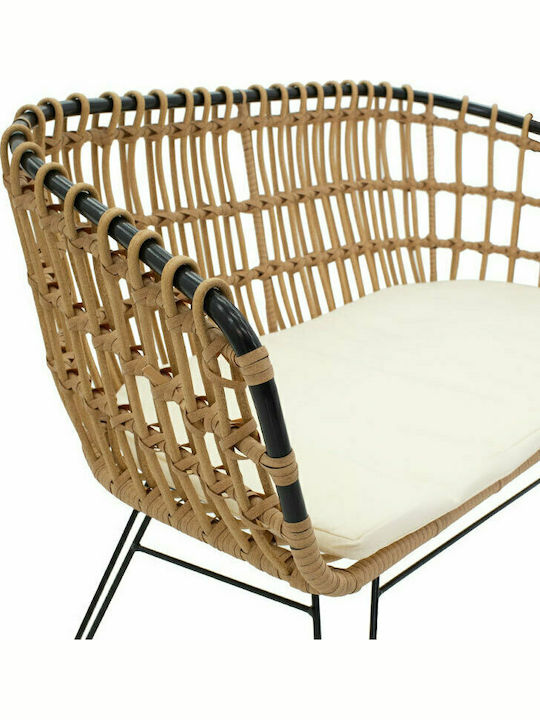 Naoki Two-Seater Sofa Outdoor Rattan with Pillows 120x55x79cm