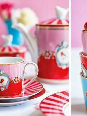 PiP Studio Love Birds Medallion Чаша от Порцелан Red-Pink 250мл