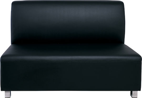 Bandy Διθέσιος Καναπές Δερματίνη Μαύρος 130x71x88εκ.