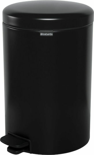 Brabantia NewIcon Abfalleimer Abfall Metallisch mit Pedal Black Matt 20Es 1Stück