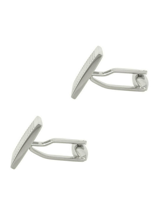 Ascot Cufflinks of Steel Silver