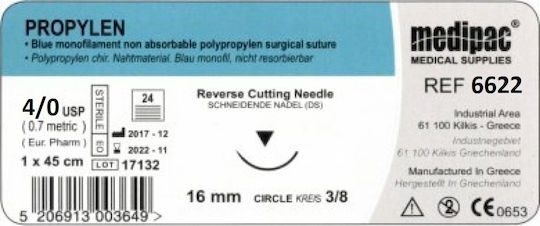 Medipac Propylen 4.0 με Βελόνα 16mm Ράμματα