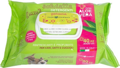 Farm Company Dog Body Cleansing Wipes with Fragrance Pink 30x20cm