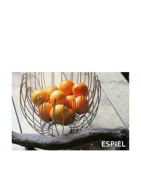 Espiel Obstschale Metallisch Silber 28.5x28.5x25cm