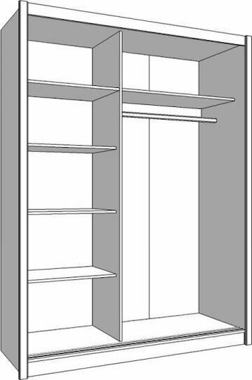 Doppeltür Kleiderschrank Schieben Navara 165 166.4x60.7x215.4cm