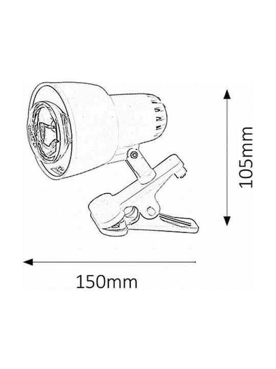 Rabalux Clip Lumină de Birou pentru Soclu E14 și Clește în Culoarea Alb