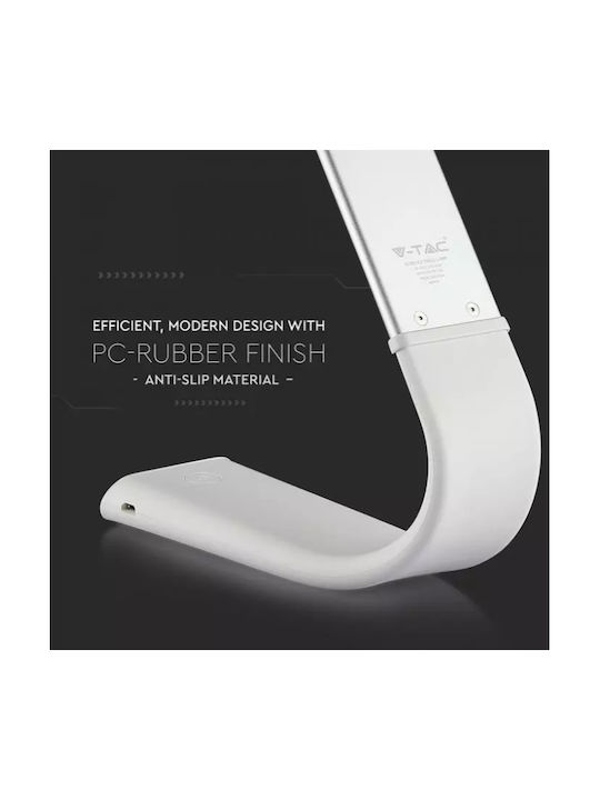 V-TAC VT-1037 Επαναφορτιζόμενο LED Φωτιστικό Γραφείου Αναδιπλούμενο σε Λευκό Χρώμα