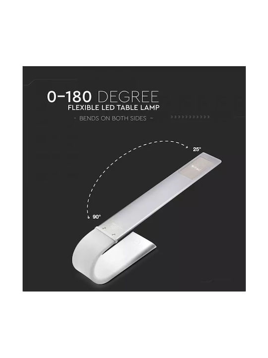 V-TAC VT-1037 Επαναφορτιζόμενο LED Φωτιστικό Γραφείου Αναδιπλούμενο σε Λευκό Χρώμα