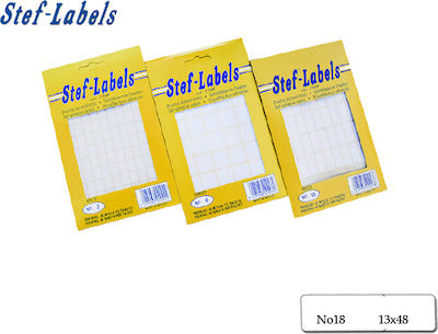 Stef Labels 800Stück Klebeetiketten in Weiß Farbe 48x13mm