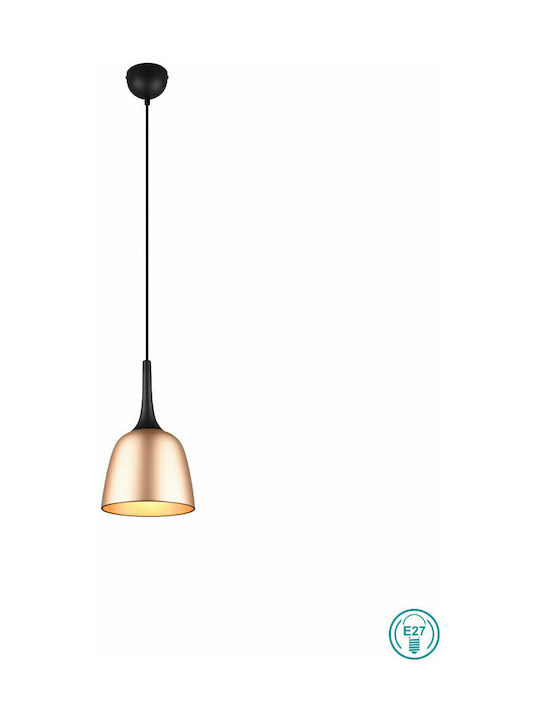 Trio Lighting Chiron Pendant Light Single-Light Bell for Socket E27 Bronze