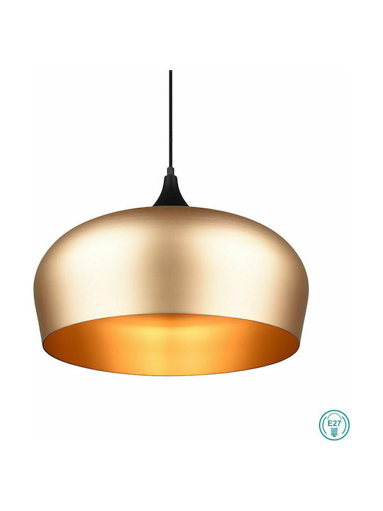 Trio Lighting Chiron Pendant Light Single-Light Bell for Socket E27 Bronze