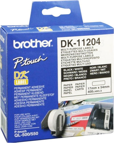 Brother 400 Self-Adhesive Label Rolls for Label Printer 54x17mm 1pcs