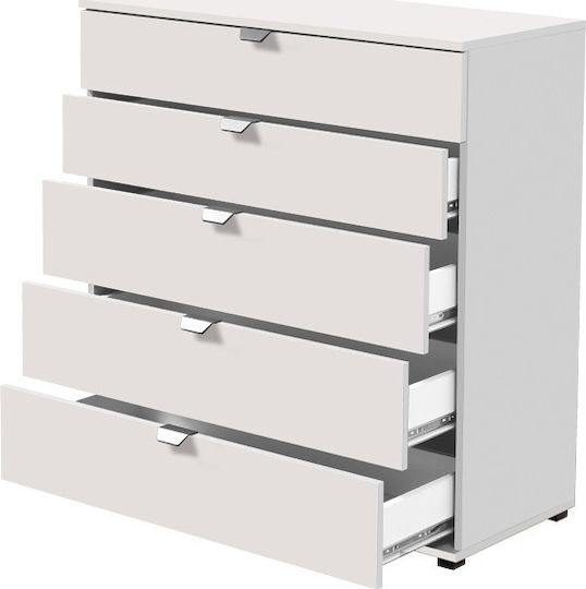 Comoda pentru Dormitor Duero 5F 90 cu 5 sertare Albă 90x40x95buc