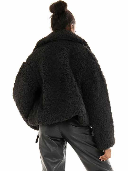 Scurtă Blană de damă Negru