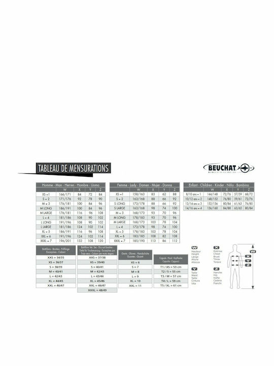 Beuchat Salopetă Semi-Umedă X-Trem Costume De Neopren Dublu Căptușită Cu Fermoar Neagră 6.5mm
