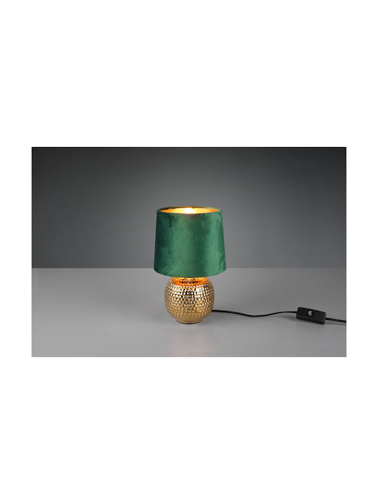Trio Lighting Sophia Metal Lampă de masă pentru Soclu E14 cu Abajur Verde și Bază Auriu