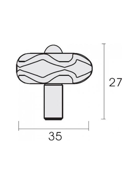 Conset C554 Knopf Möbelgriff aus Metallisch Chrome Satin Nickel 35mm C554-35S04S45 1Stück
