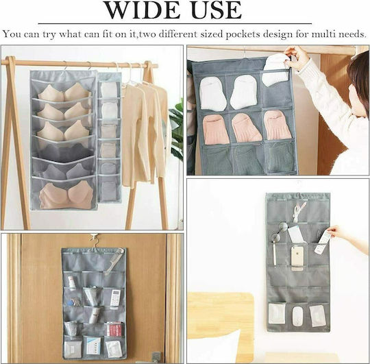 Fabric Hanging Storage Case for Underwear in Gray Color 1pcs
