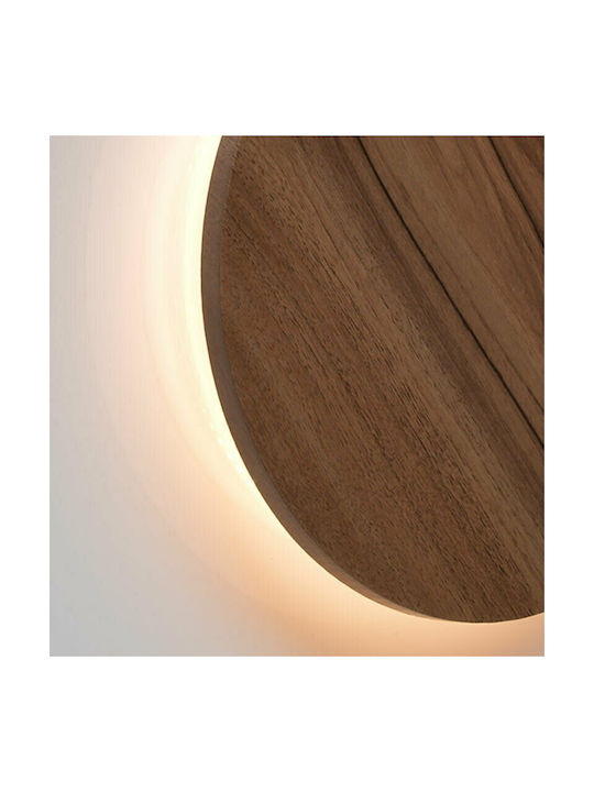 Aca Eclipse Modern Leuchte Wand mit Integrierter LED und Warmweißes Licht Braun 22x22x3.6cm