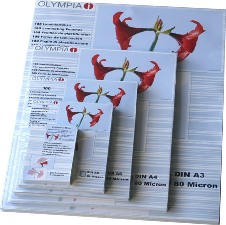 Olympia Din A3 125 Micron Glossy Laminating Sheets A3 125 Microns 50 Pieces