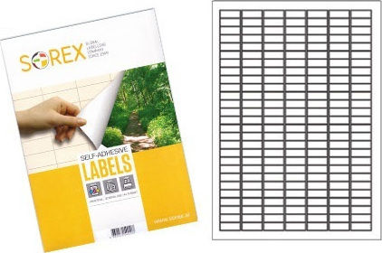 Sorex 18900 Selbstklebende A4-Etiketten 25.4x10mm