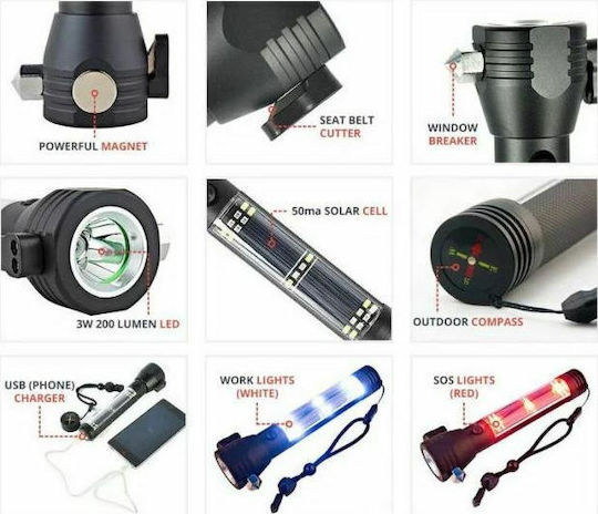 Επαναφορτιζόμενος Φακός LED IP65 με Μέγιστη Φωτεινότητα 150lm