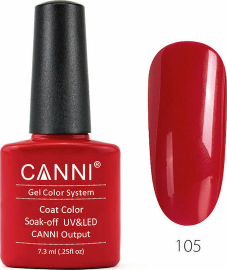 Canni Classic Ημιμόνιμο Βερνίκι Νυχιών 105 Bright Red 7.3ml