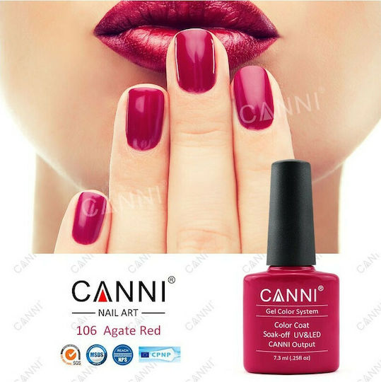 Canni Classic Ημιμόνιμο Βερνίκι Νυχιών 106 Agate Red 7.3ml