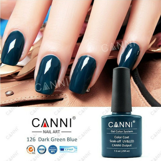 Canni Classic Ημιμόνιμο Βερνίκι Νυχιών 126 Dark Green Blue 7.3ml