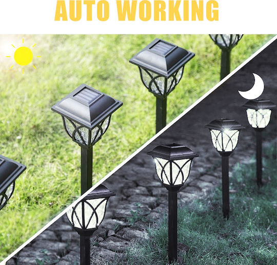 GloboStar Set of 6 Stake Solar Lights Lanterns 1W 100lm Cold White 6000K with Photocell IP65