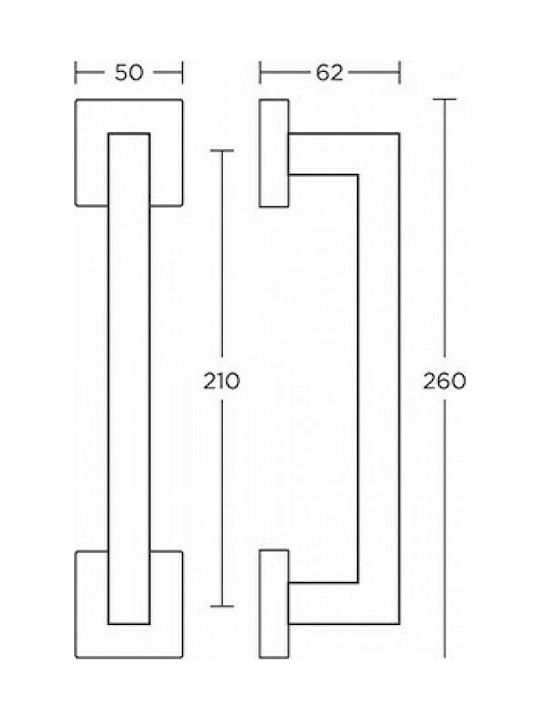 Convex Handle Front Door 865 210mm Black