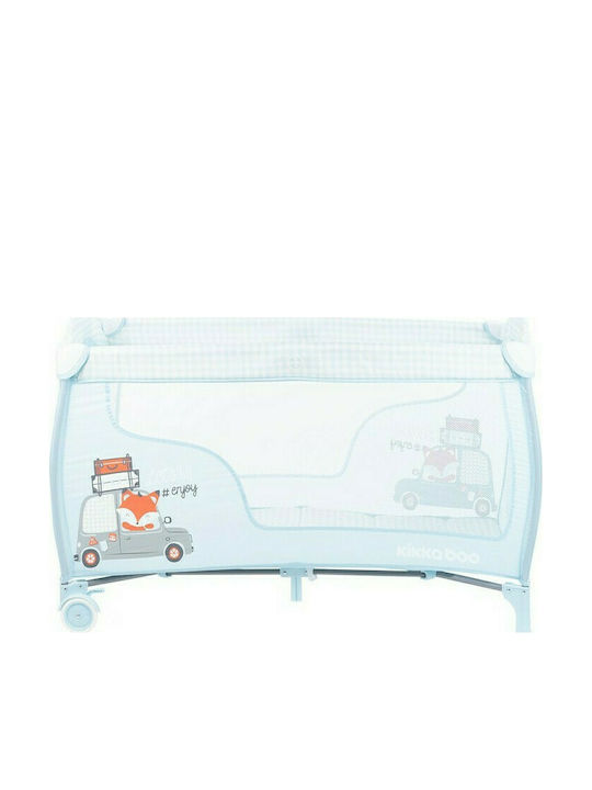 Kikka Boo Dolce Sonno Plus Laufstall 2 Ebenen mit Wickeltisch & Matratze Hellblau 128.5x66.5cm