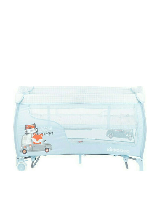 Kikka Boo Dolce Sonno Plus Laufstall 2 Ebenen mit Wickeltisch & Matratze Hellblau 128.5x66.5cm