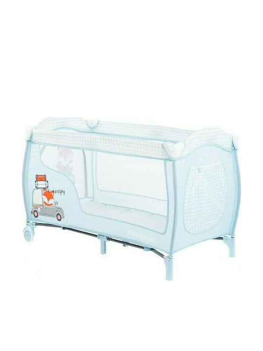 Kikka Boo Dolce Sonno Plus Laufstall 2 Ebenen mit Wickeltisch & Matratze Hellblau 128.5x66.5cm