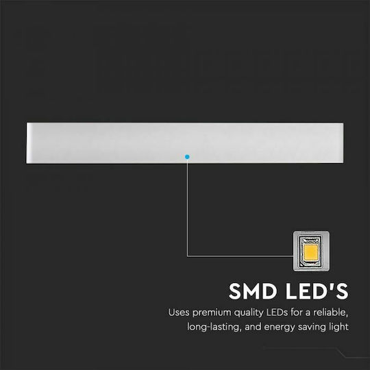 V-TAC Lămpi De Perete Modern Cu LED Integrat Și Lumină Alb Cald 61x9x3.5cm