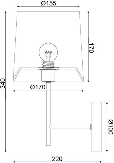 Aca Agatha Lamp Wall Brown 22x21x22cm Aca Agatha Lamp Wall Brown 22x21x22cm